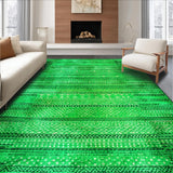 Ultra Soft Area Rug, Non Slip, Stain Resistant, Washable Area Rugs for Living Room, Bedroom, Distressed Boho Green Bedroom Low Pile Rug(Green)
