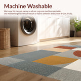 Ultra Soft Area Rug, Non Slip, Stain Resistant, Washable Area Rugs for Living Room, Bedroom, Modern Thin Area Rug for Dining Table Decor(Gray)