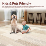 Beige Area Textured Abstract Design(Beige)