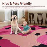 Ultra Soft Area Rug, Non Slip, Stain Resistant, Washable Area Rugs for Living Room, Bedroom, Youthful Playful Pink Patterns(Pink)