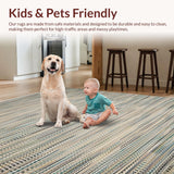 Ultra Soft Area Rug, Non Slip, Stain Resistant, Washable Area Rugs for Living Room, Bedroom, Timeless Rustic Jute Style(Beige)