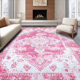 Whimsical Low Pile Traditional Inspired Look(Pink)