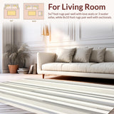 Ultra Soft Area Rug, Non Slip, Stain Resistant, Washable Area Rugs for Living Room, Bedroom, Contemporary Gray and Cream Area(Gray)