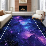 Ultra Soft Area Rug, Non Slip, Stain Resistant, Washable Area Rugs for Living Room, Bedroom, Serene Deep Space Gradient Design(Purple)