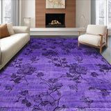 Ultra Soft Area Rug, Non Slip, Stain Resistant, Washable Area Rugs for Living Room, Bedroom, Stylish Gray and Purple Blend Decor(Purple)