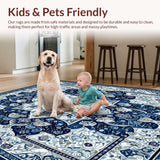 Ultra Soft Area Rug, Non Slip, Stain Resistant, Washable Area Rugs for Living Room, Bedroom, Beige Plush for Kids Room(Blue)