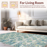 Ultra Soft Area Rug, Non Slip, Stain Resistant, Washable Area Rugs for Living Room, Bedroom, Chic Abstract Diamond Arrangement(Blue)