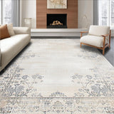Ultra Soft Area Rug, Non Slip, Stain Resistant, Washable Area Rugs for Living Room, Bedroom, Boho Elegance Area Showcasing Distressed Damask and Ornamental Details(Beige)