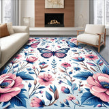 Ultra Soft Area Rug, Non Slip, Stain Resistant, Washable Area Rugs for Living Room, Bedroom, Serene Colorful Nature Design(Pink)
