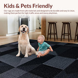 Ultra Soft Area Rug, Non Slip, Stain Resistant, Washable Area Rugs for Living Room, Bedroom, Unique Rubber Backing Play Carpet for Boys(Black)