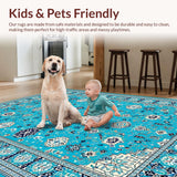 Ultra Soft Area Rug, Non Slip, Stain Resistant, Washable Area Rugs for Living Room, Bedroom, Durable Wool Entryway Pastel Area Rug(Blue)