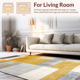 Ultra Soft Area Rug, Non Slip, Stain Resistant, Washable Area Rugs for Living Room, Bedroom, Sophisticated Muted Color Harmony(Gold)