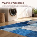 Ultra Soft Area Rug, Non Slip, Stain Resistant, Washable Area Rugs for Living Room, Bedroom, Contemporary Marble Texture Expression(Blue)