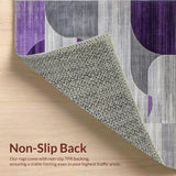 Ultra Soft Area Rug, Non Slip, Stain Resistant, Washable Area Rugs for Living Room, Bedroom, Contemporary Silver Grey Pattern(Purple)