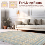 Ultra Soft Area Rug, Non Slip, Stain Resistant, Washable Area Rugs for Living Room, Bedroom, Trendy Pastel Symmetrical Design(Beige)