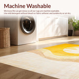 Ultra Soft Area Rug, Non Slip, Stain Resistant, Washable Area Rugs for Living Room, Bedroom, Contemporary Warm Toned Abstract(Yellow)