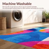 Ultra Soft Area Rug, Non Slip, Stain Resistant, Washable Area Rugs for Living Room, Bedroom, Vibrant Abstract Living Room Non-Shedding Area Rug(Blue)