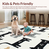 Ultra Soft Area Rug, Non Slip, Stain Resistant, Washable Area Rugs for Living Room, Bedroom, Playful Animal-Themed Aesthetic(White)
