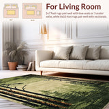 Ultra Soft Area Rug, Non Slip, Stain Resistant, Washable Area Rugs for Living Room, Bedroom, Serene Nature Inspired Earthy Palette(Green)