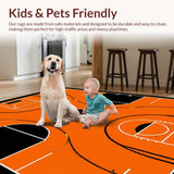 Ultra Soft Area Rug, Non Slip, Stain Resistant, Washable Area Rugs for Living Room, Bedroom, Engaging Vibrant Athletic Visual Style(Orange)