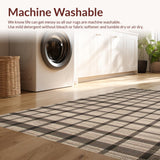 Ultra Soft Area Rug, Non Slip, Stain Resistant, Washable Area Rugs for Living Room, Bedroom, Stylish Plaid Earthy Vibes(Beige)