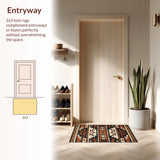 Ultra Soft Area Rug, Non Slip, Stain Resistant, Washable Area Rugs for Living Room, Bedroom, Chic Southwestern Patterned Appeal(Brown)