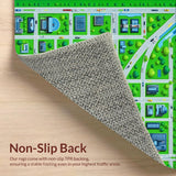 Ultra Soft Area Rug, Non Slip, Stain Resistant, Washable Area Rugs for Living Room, Bedroom, Whimsical Traffic Pattern Rug(Green)
