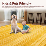 Ultra Soft Area Rug, Non Slip, Stain Resistant, Washable Area Rugs for Living Room, Bedroom, Modern Minimalist Solid Hue(Gold)