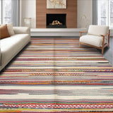 Bold Rustic Color Interplay Stripes(Red)