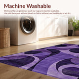 Ultra Soft Area Rug, Non Slip, Stain Resistant, Washable Area Rugs for Living Room, Bedroom, Elegant Dark Purple Shag Texture(Purple)