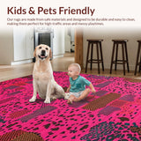 Ultra Soft Area Rug, Non Slip, Stain Resistant, Washable Area Rugs for Living Room, Bedroom, Vibrant Pink Animal Aesthetic(Pink)