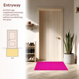 Ultra Soft Area Rug, Non Slip, Stain Resistant, Washable Area Rugs for Living Room, Bedroom, Cute Cartoonish Wildlife Fantasy(Pink)