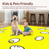 Ultra Soft Area Rug, Non Slip, Stain Resistant, Washable Area Rugs for Living Room, Bedroom, Lighthearted Cozy Bath Accessory(Yellow)