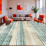 Black and White Striped Machine Digital Print(Beige)