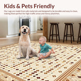 Abstract Diamond Harmony Area Rug with Contemporary Trellis Geometry(Beige)
