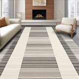 Ultra Soft Area Rug, Non Slip, Stain Resistant, Washable Area Rugs for Living Room, Bedroom, Eclectic Earthy Striped Aesthetic(Gray)