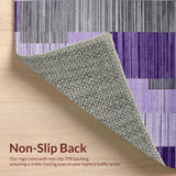 Ultra Soft Area Rug, Non Slip, Stain Resistant, Washable Area Rugs for Living Room, Bedroom, Dynamic Modern Fluid Artistry(Purple)
