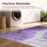 Ultra Soft Area Rug, Non Slip, Stain Resistant, Washable Area Rugs for Living Room, Bedroom, Contemporary Purple Swirl Aesthetic(Purple)