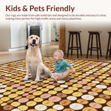 Ultra Soft Area Rug, Non Slip, Stain Resistant, Washable Area Rugs for Living Room, Bedroom, Fun Earth Toned Abstract Style(Brown)