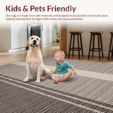 Ultra Soft Area Rug, Non Slip, Stain Resistant, Washable Area Rugs for Living Room, Bedroom, Rustic Symmetrical Graphic Aesthetic(Gray)