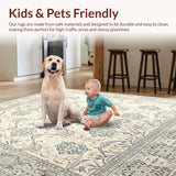 Artisan Woven Beige & Grey Area with Faded Classical Arabesque(Beige)