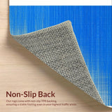 Ultra Soft Area Rug, Non Slip, Stain Resistant, Washable Area Rugs for Living Room, Bedroom, Rustic Textured Wave Design(Blue)