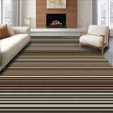 Ultra Soft Area Rug, Non Slip, Stain Resistant, Washable Area Rugs for Living Room, Bedroom, Contemporary Striped Visual Appeal(Brown)