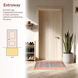 Ultra Soft Area Rug, Non Slip, Stain Resistant, Washable Area Rugs for Living Room, Bedroom, Cute Bow Silhouette Rug with Modern Outline Pattern and Subtle Preppy Flourish(Gray)