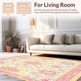 Ultra Soft Area Rug, Non Slip, Stain Resistant, Washable Area Rugs for Living Room, Bedroom, Country Cottage Kitchen(Beige)