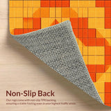 Ultra Soft Area Rug, Non Slip, Stain Resistant, Washable Area Rugs for Living Room, Bedroom, Geometric Orange Living Room Non-Shedding Rug(Orange)