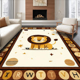 Ultra Soft Area Rug, Non Slip, Stain Resistant, Washable Area Rugs for Living Room, Bedroom, Delightful Animal Themed Decor(Beige)