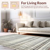Ultra Soft Area Rug, Non Slip, Stain Resistant, Washable Area Rugs for Living Room, Bedroom, Reversible Black and White Striped Area Rug, Farmhouse Decor, Geomtric Spots(Gray)