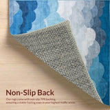 Ultra Soft Area Rug, Non Slip, Stain Resistant, Washable Area Rugs for Living Room, Bedroom, Contemporary Cool Hue Arrangement(Blue)