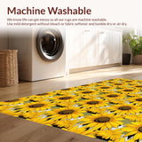 Ultra Soft Area Rug, Non Slip, Stain Resistant, Washable Area Rugs for Living Room, Bedroom, Radiant Yellow Organic Rustic Flair(Yellow)